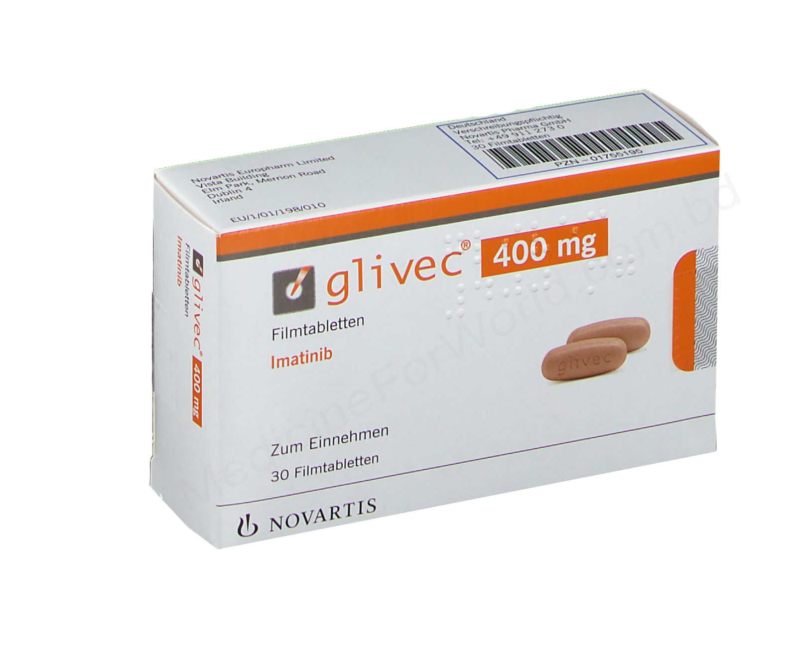 Glivec- 通用的 伊马替尼/伊馬替尼- Novartis Pharma